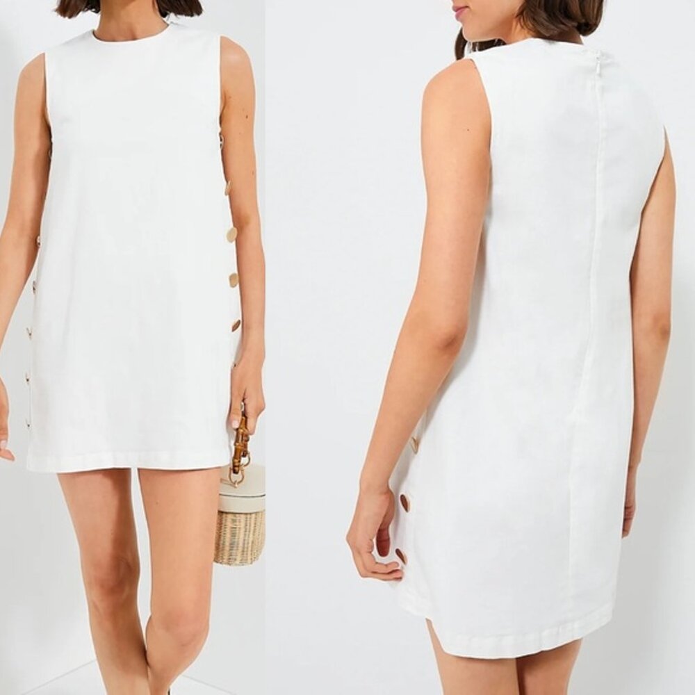 Tuckernuck Hyacinth House Bitsy Twill Mini Swing Dress White NWT Size L - Picture 11 of 12